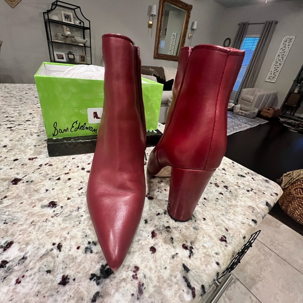 Sam Edelman Burgundy Heeled Boots
